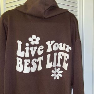 Womens graphic zip-up hoodie